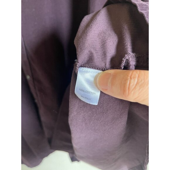 J. Jill Size 4X Purple Corduroy Button Up Collared Shirt - Picture 7 of 8
